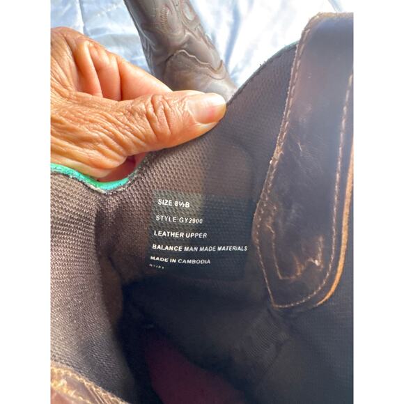 Justin GY2900 Women’s Western Cowboy Boots Brown Leather 8.5B Square Toe - Picture 6 of 7